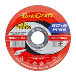 50 + 5 Free Cutting Disc Metal 115 X 1.0 X 22.2 Mm
